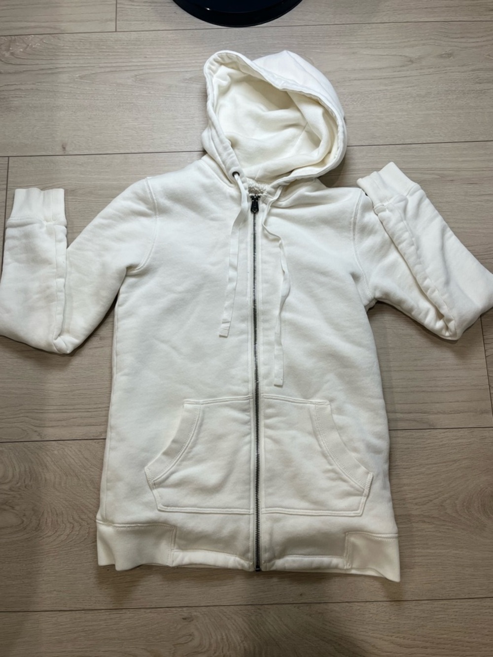 J.Crew Sherpa Fleece Hoodie Full Zip Women’s Size Small Beige